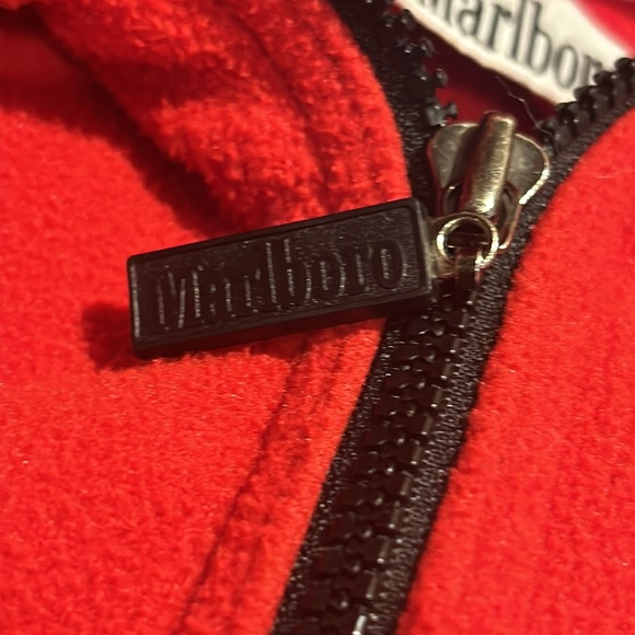 Marlboro Men’s Red & Black Fleece Zip Up Sweater S - Picture 5 of 9